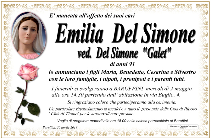 Necrologio Del Simone Emilia