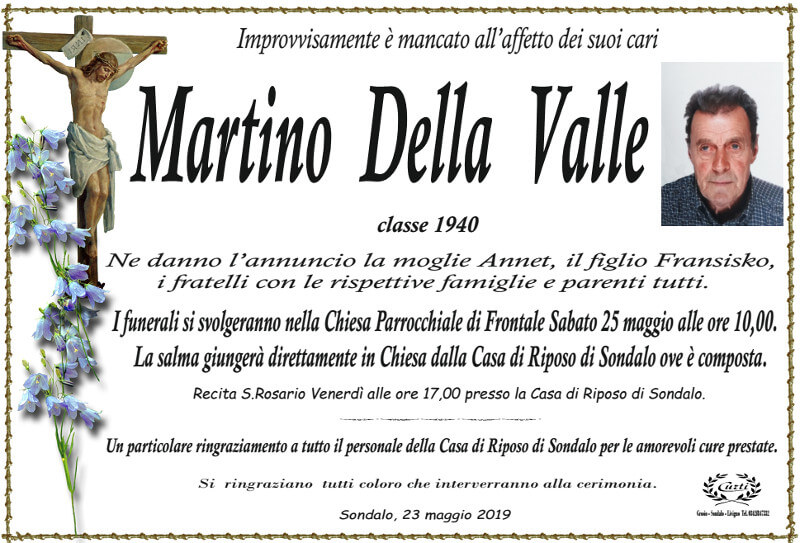 necrologio Della Valle Martino