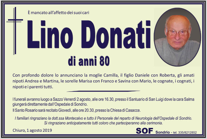 necrologio Donati Lino