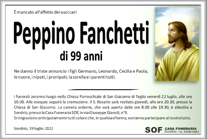 necrologio Fanchetti Peppino