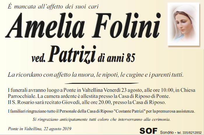 Necrologio Folini Amelia