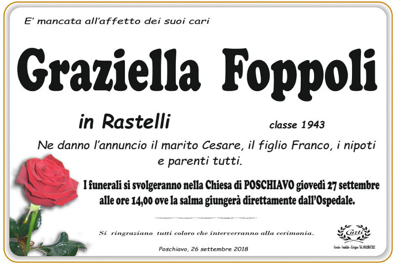 necrologio Foppoli Graziella