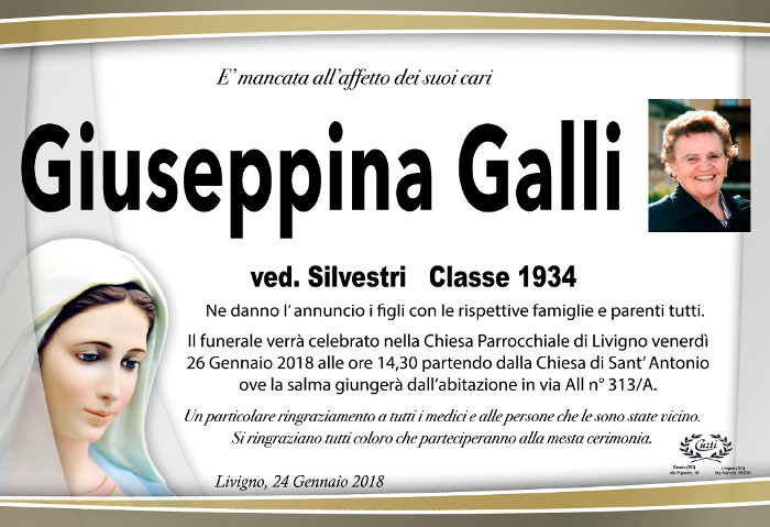 Necrologio Galli Giuseppina