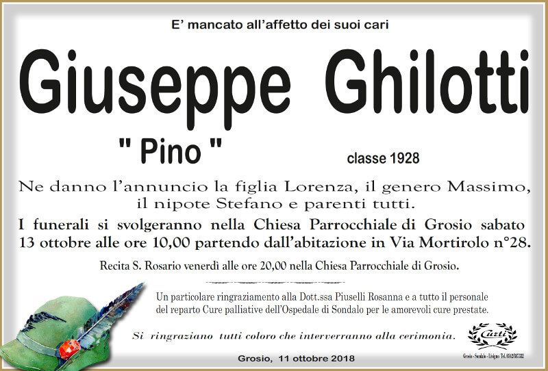 necrologio Ghilotti Giuseppe