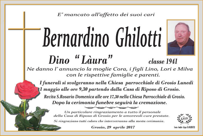 necrologio Ghilotti Bernardino
