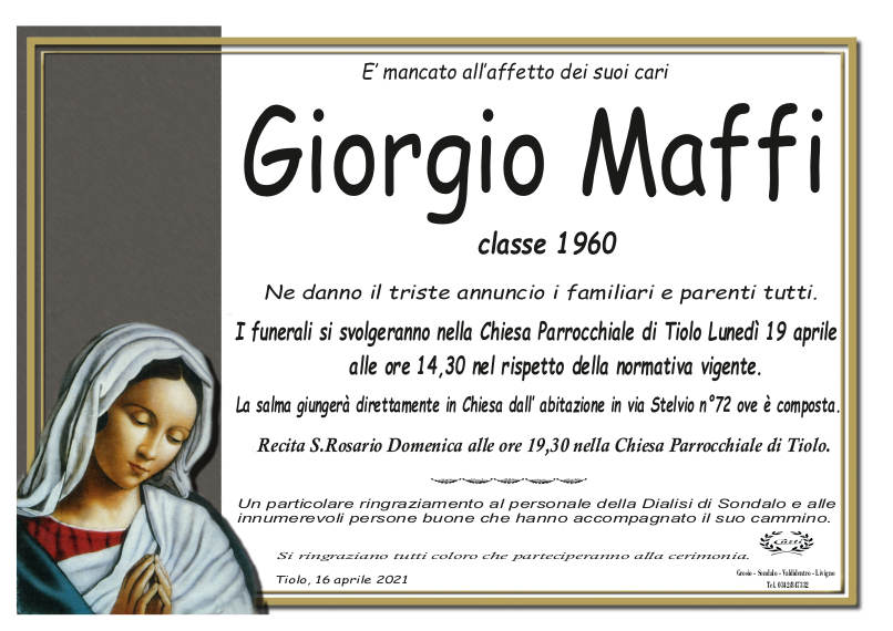 necrologio Maffi Giorgio
