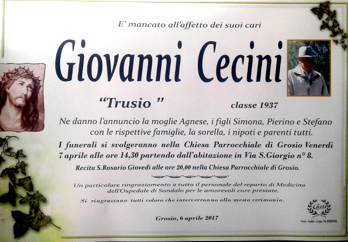 Necologio Cecini Giovanni