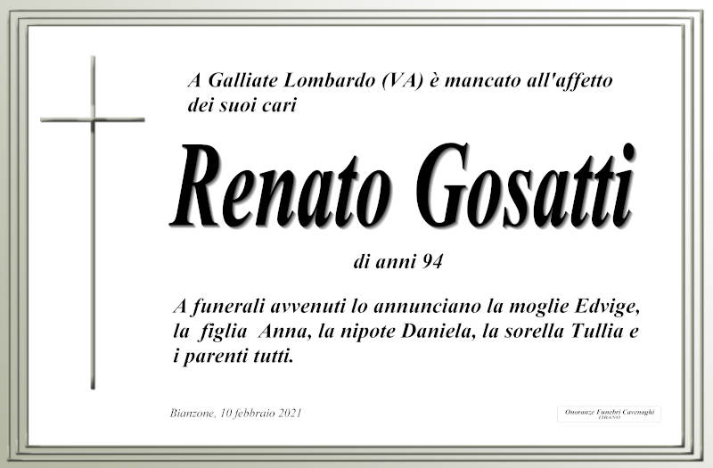 necrologio Gosatti Renato
