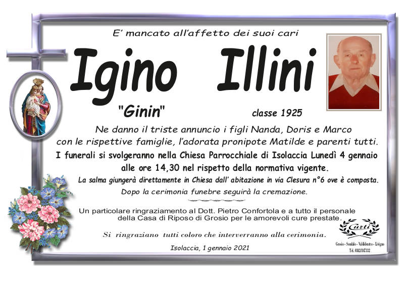 necrologio Illini Iginio