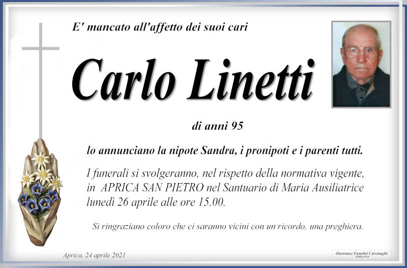 necrologio Linetti Carlo