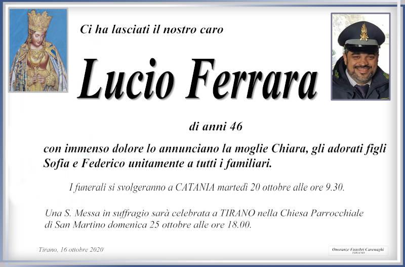 necrologio Ferrara Lucio