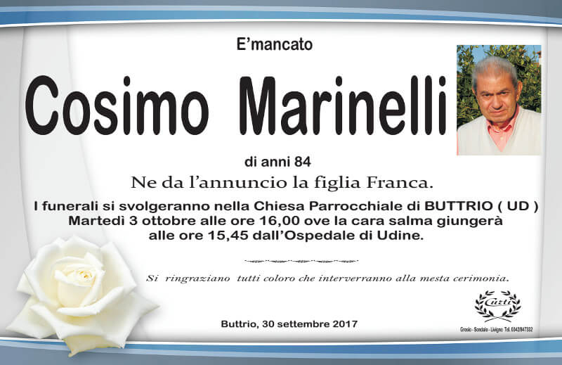 necrologio Marinelli Cosimo