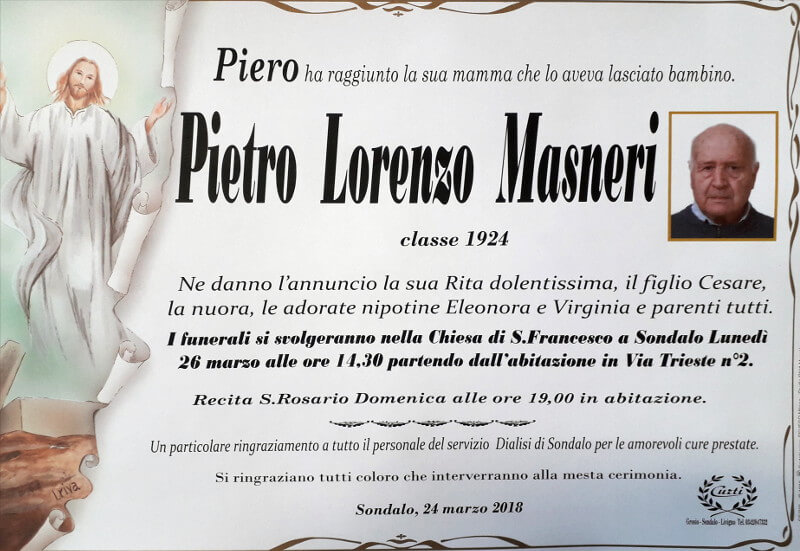 necrologio Masneri Pietro Lorenzo