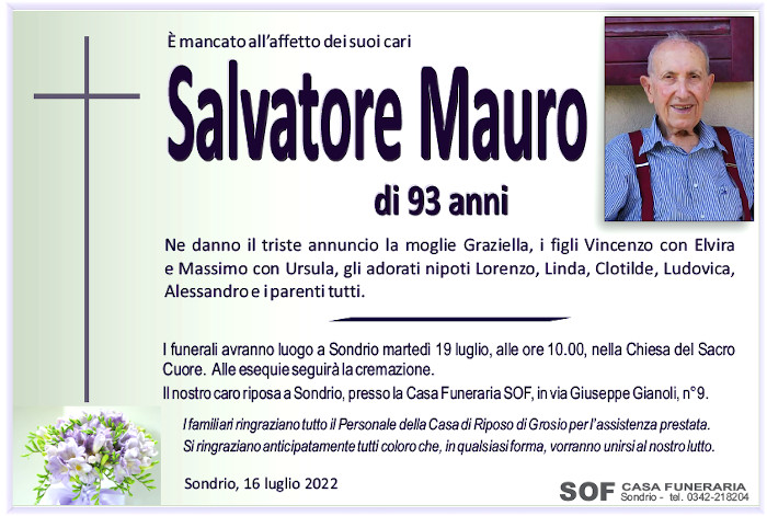 /necrologio Mauro Salvatore