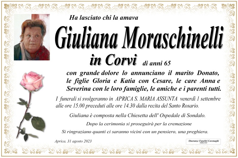 /Necrologio Moraschinelli Giuliana
