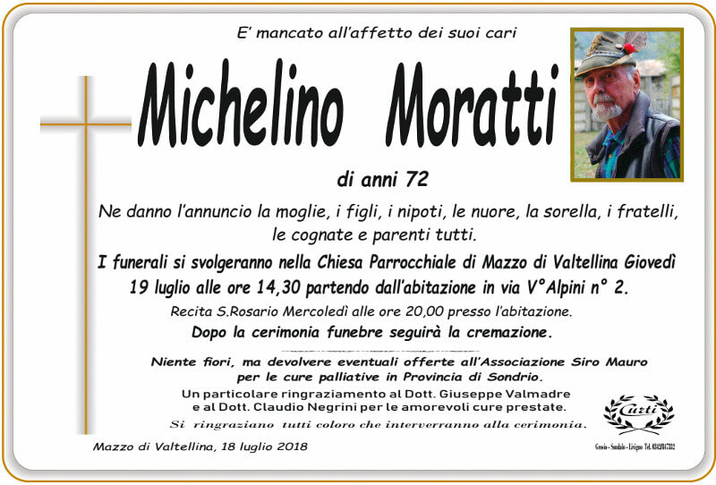 necrologio Moratti Michelino