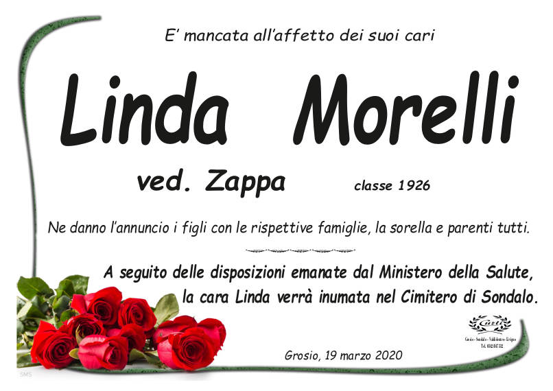 necrologio Morelli Linda