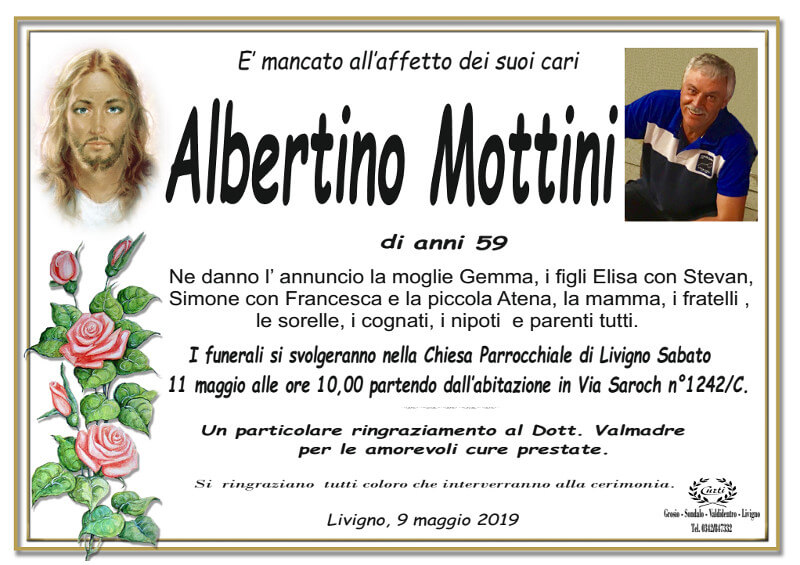 necrologio Mottini Albertino