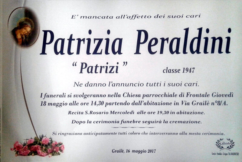 Peraldini Patrizia necrologio