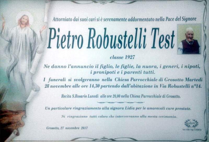 necrologio Pietro Robustelli Test
