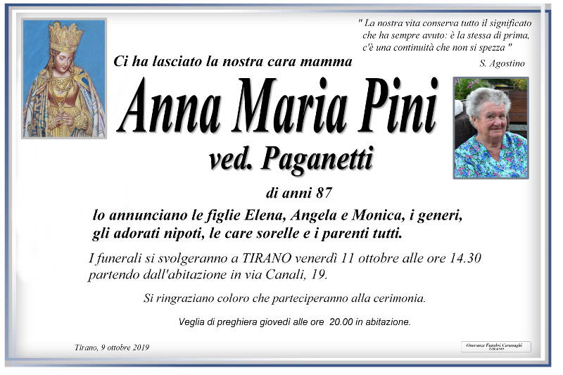 necrologio Pini Anna Maria