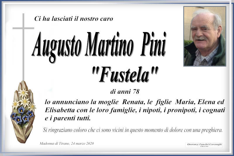 necrologio Pini Augusto Martino