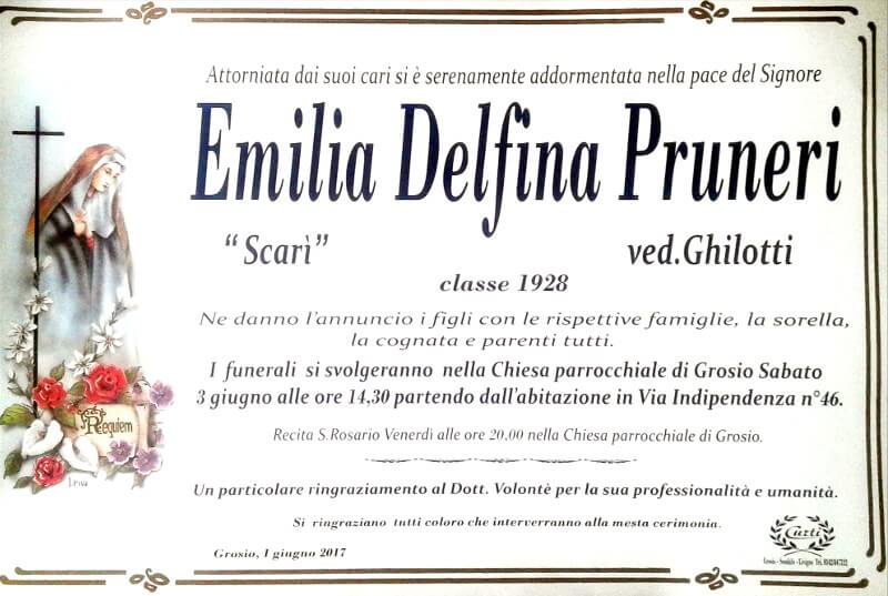 necrologio Pruneri Emilia Delfina
