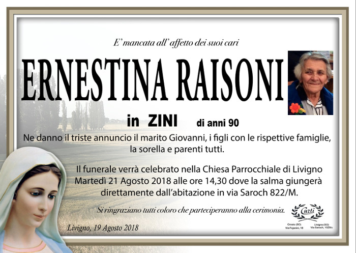 Necologio Raisoni Ernestina