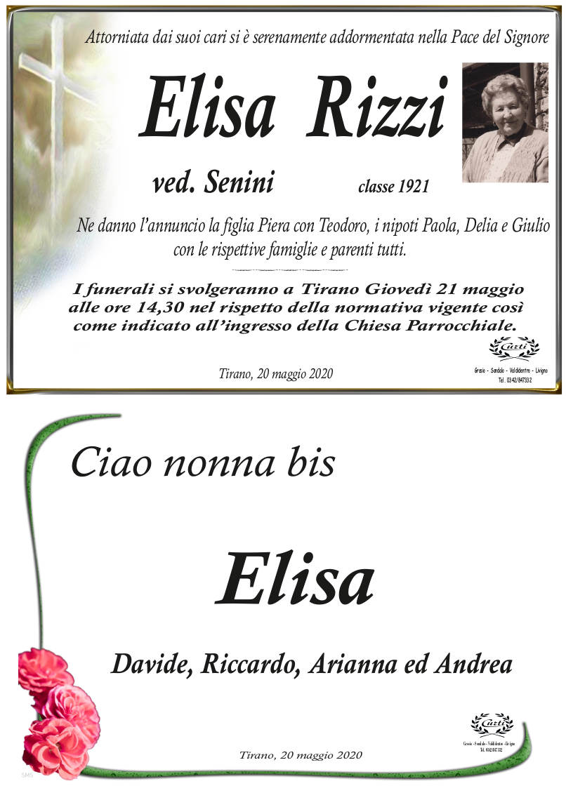necrologio Rizzi Elisa