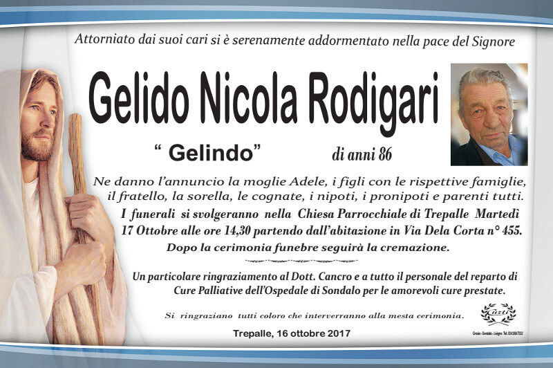 necrologio Rodigari Gelido Nicola