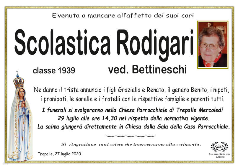 necrologio Rodigari Scolastica