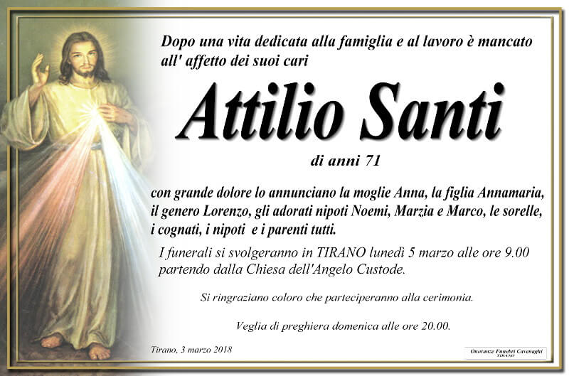 necrologio Santi Attilio