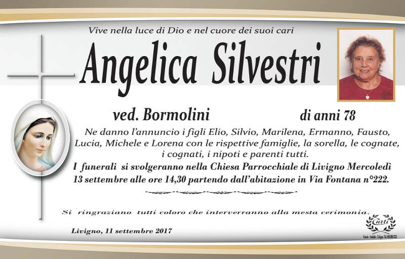 necrologio Silvestri Angelica