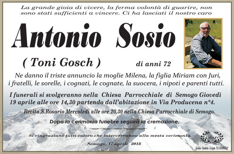 necrologio Sosio Antonio