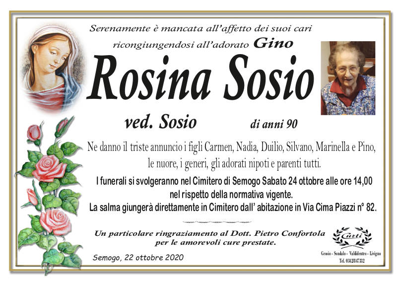 necrologio Sosio Rosina