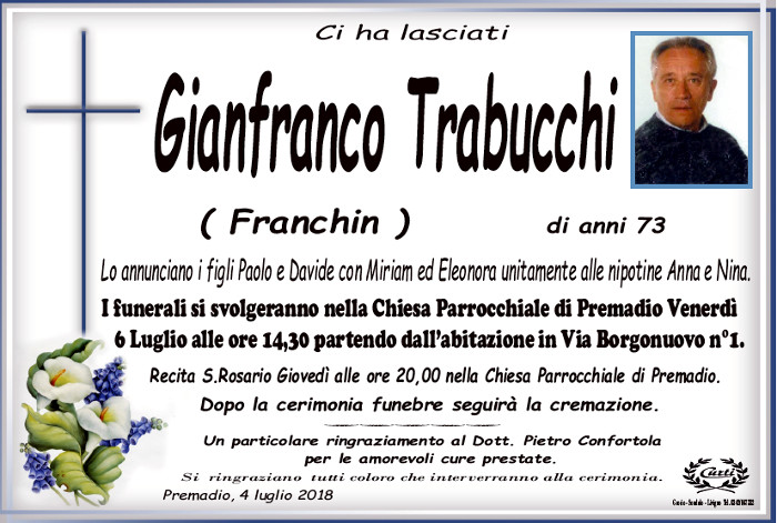 Necrologio Trabucchi Gianfranco