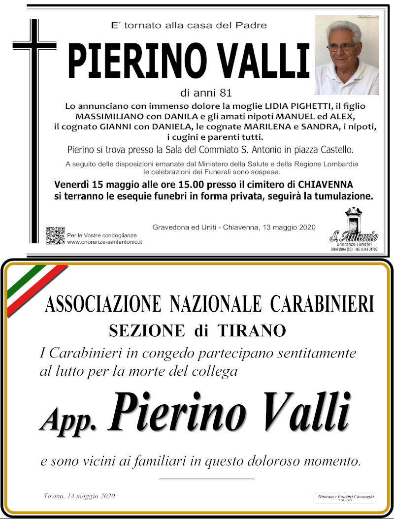 necrologio Valli Pierino